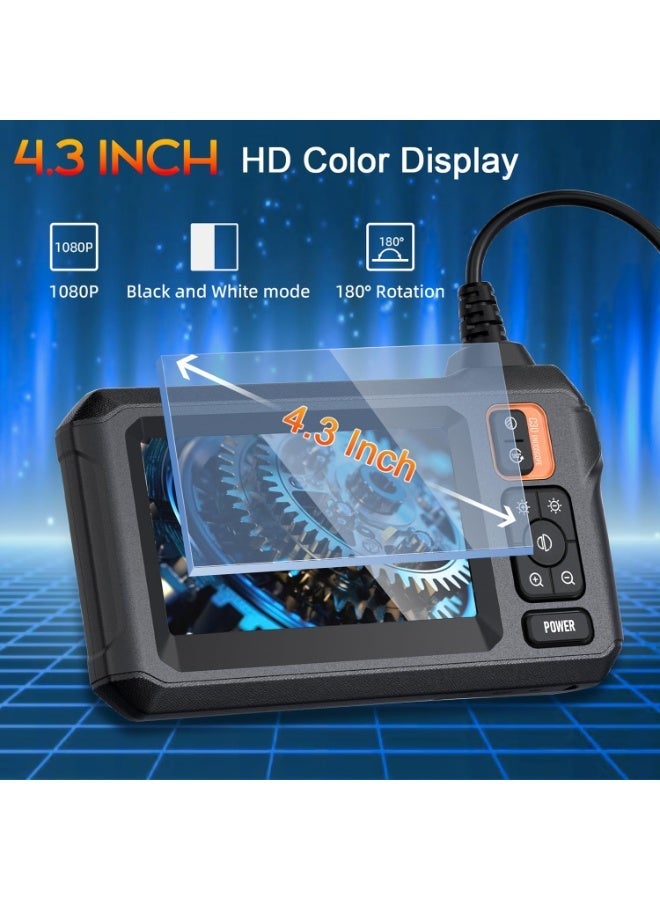 inskam Dual Lens Borescope,4.3”Industrial Endoscope Camera with Light,1080P HD Inspection Camera,IP67 Waterproof Snake Camera with 9 LED Lights,Scope Camera for Home/Pipe/Automotive(16.5FT) - Image 5